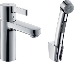 Hansgrohe Metris S Egykaros mosdócsaptelep bidette kézizuhannyal és 160 cm zuhanycsővel 