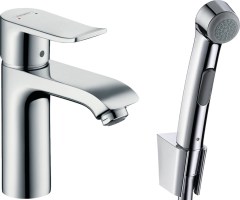 Hansgrohe Metris Egykaros mosdócsaptelep bidette kézizuhannyal és 160 cm zuhanycsővel 