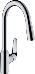 Hansgrohe Focus M42 Egykaros konyhai csaptelep kihúzható zuhanyfejjel 