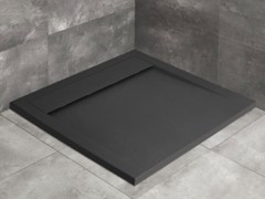 Radaway Teos C szögletes lapos antracit zuhanytálca 100x100
