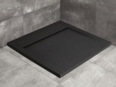 Radaway Teos C szögletes lapos fekete zuhanytálca 100x100