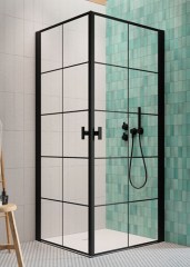 Radaway Nes Black KDD I Factory 100 J átlátszó szögletes zuhanykabin