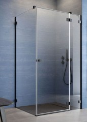 Radaway Essenza Pro Black KDJ 100 B átlátszó szögletes zuhanykabin