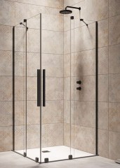 Radaway Furo Black KDD 100 J átlátszó fekete szögletes zuhanykabin