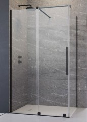 Radaway Furo Black KDJ 120 B átlátszó fekete szögletes zuhanykabin