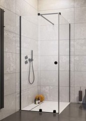 Radaway Furo Black KDJ RH 90 B átlátszó fekete szögletes zuhanykabin
