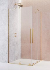 Radaway Furo Gold KDD 120 J átlátszó arany szögletes zuhanykabin