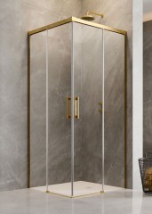 Radaway Idea Gold KDD 90 B átlátszó szögletes arany zuhanykabin