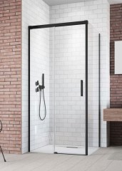 Radaway Idea Black KDJ 140 B átlátszó szögletes fekete zuhanykabin