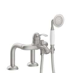 Tres Clasic peremre szerelhető, magasított, egykaros kád csaptelep, kézizuhannyal steel 24219401AC