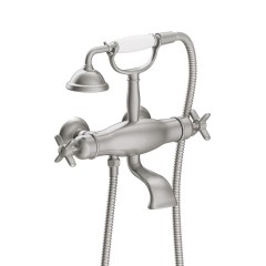 Tres Clasic fali termosztátos kád csaptelep, kézizuhannyal steel 24217609AC