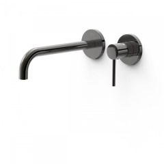 Tres Study Exclusive falba süllyesztett, kétrészes, egykaros mosdó csaptelep, 237 mm-es kifolyó, metallic black 26230002KM