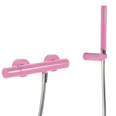 Tres Study Exclusive fali zuhany csaptelep, szatén tömlős kézizuhannyal, fuchsia 26116701TFU